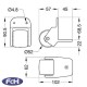 50mm Black Plastic Edge Castor